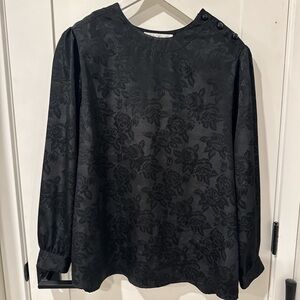 Elegant Black Floral Women's Top